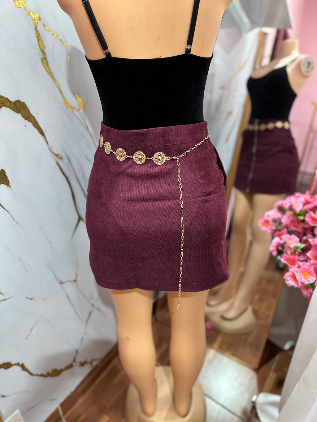 Mini falda con cremallera frontal