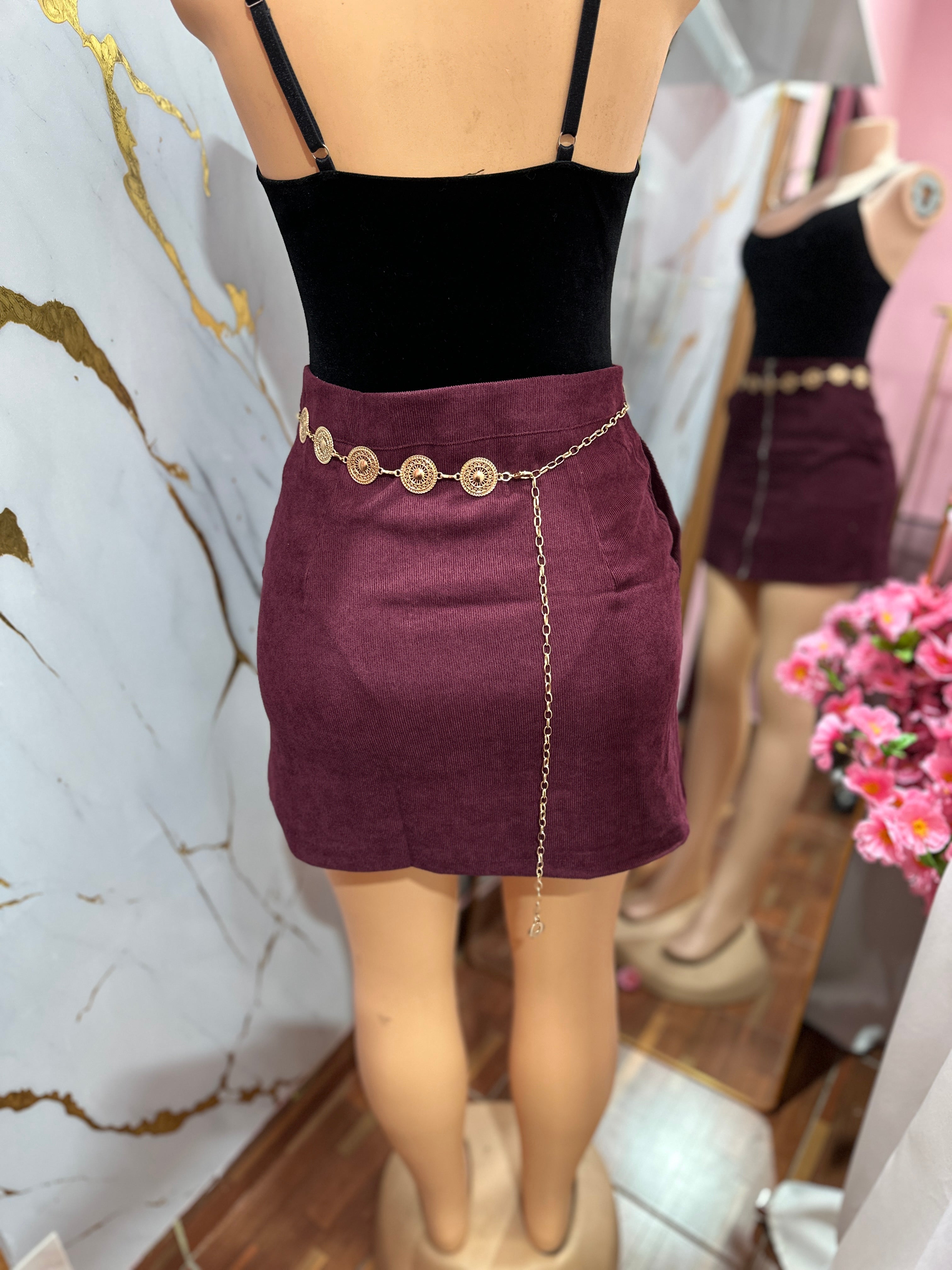 Mini falda con cremallera frontal