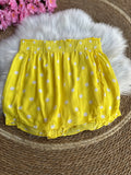 Short Amarillo de Lunares con Cintura Fruncida
