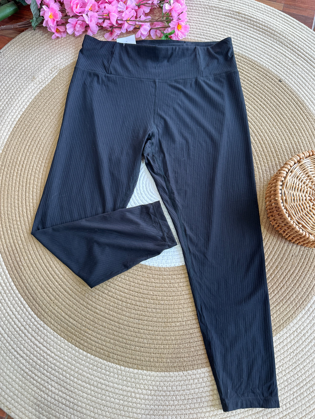 Leggings Negro con Textura Suave