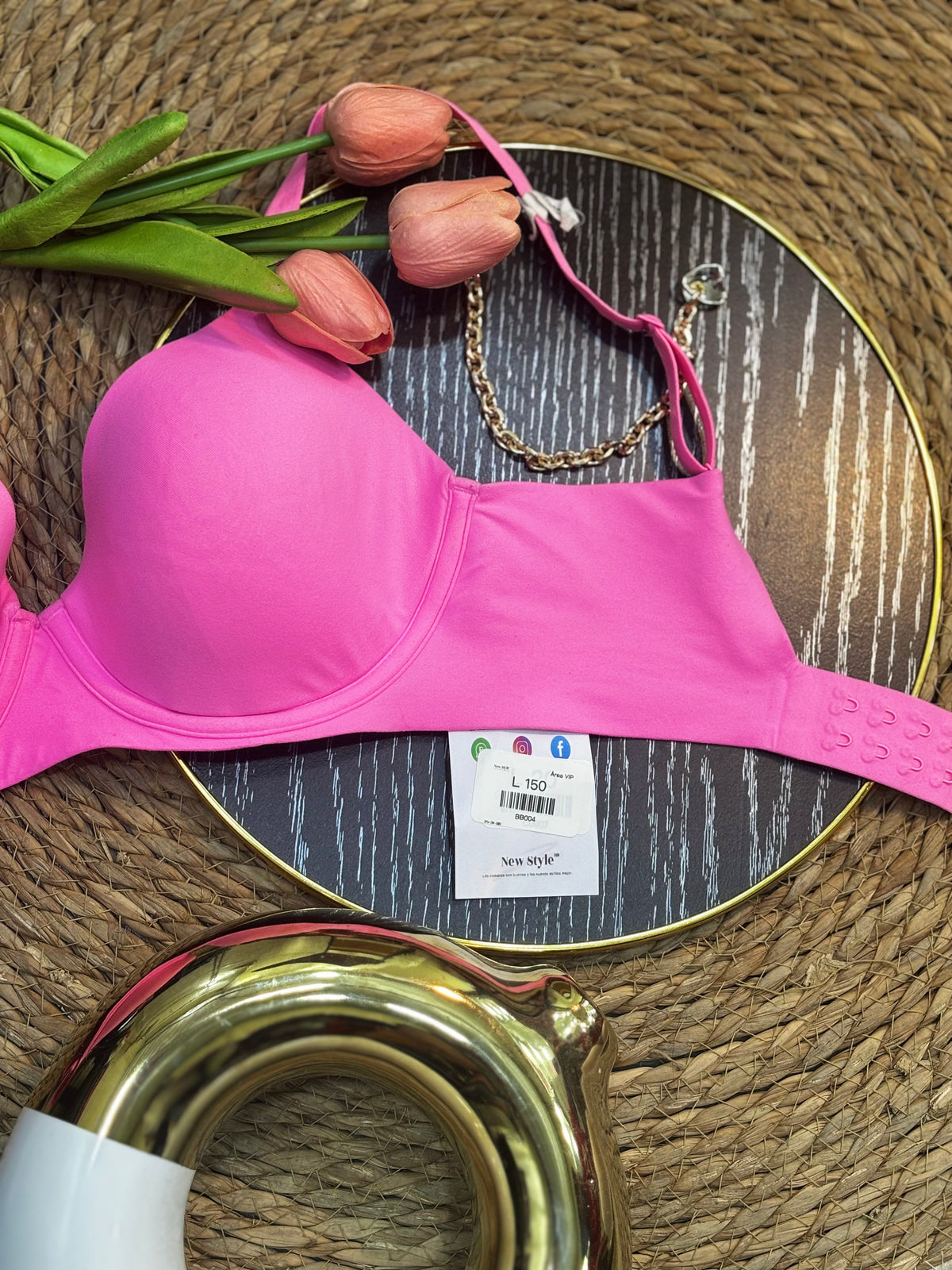 Brasier rosado sin costura