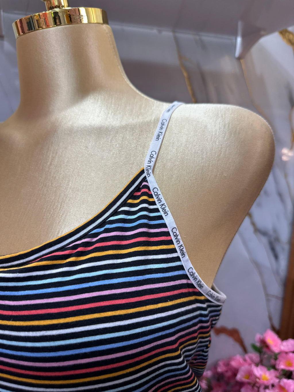 Camisa CALVIN KLEIN de tirantes con estampado de rayas multicolor