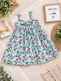 Vestido de tirantes para niña con un encantador estampado floral