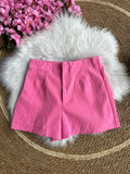 Short Formal Tiro Alto Rosa Pop