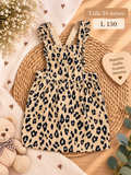 Vestido tipo jardinera para bebé con estampado animal print