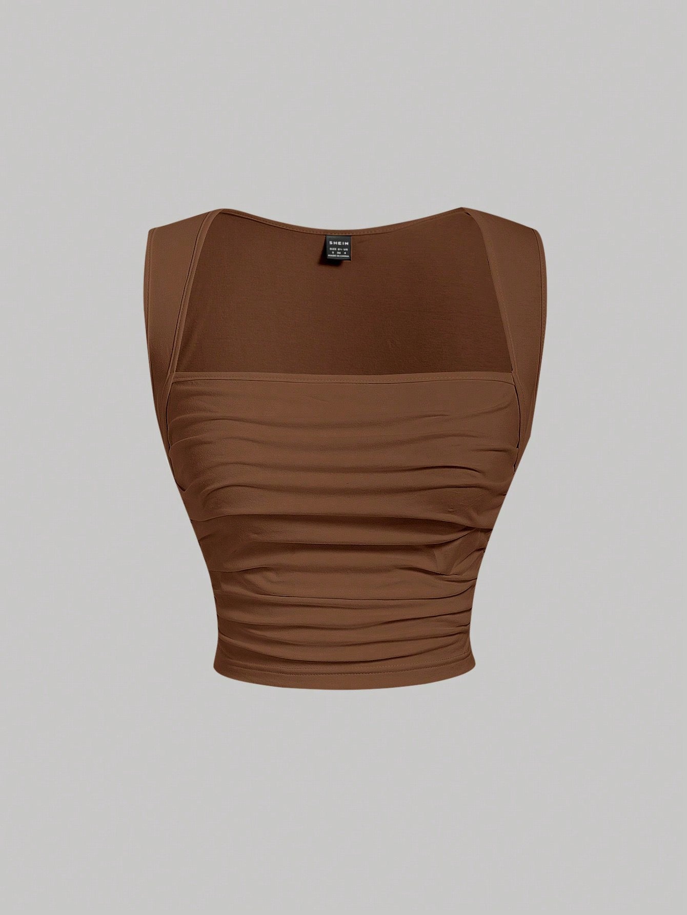 Blusa corrugada del estómago con strech 🤎