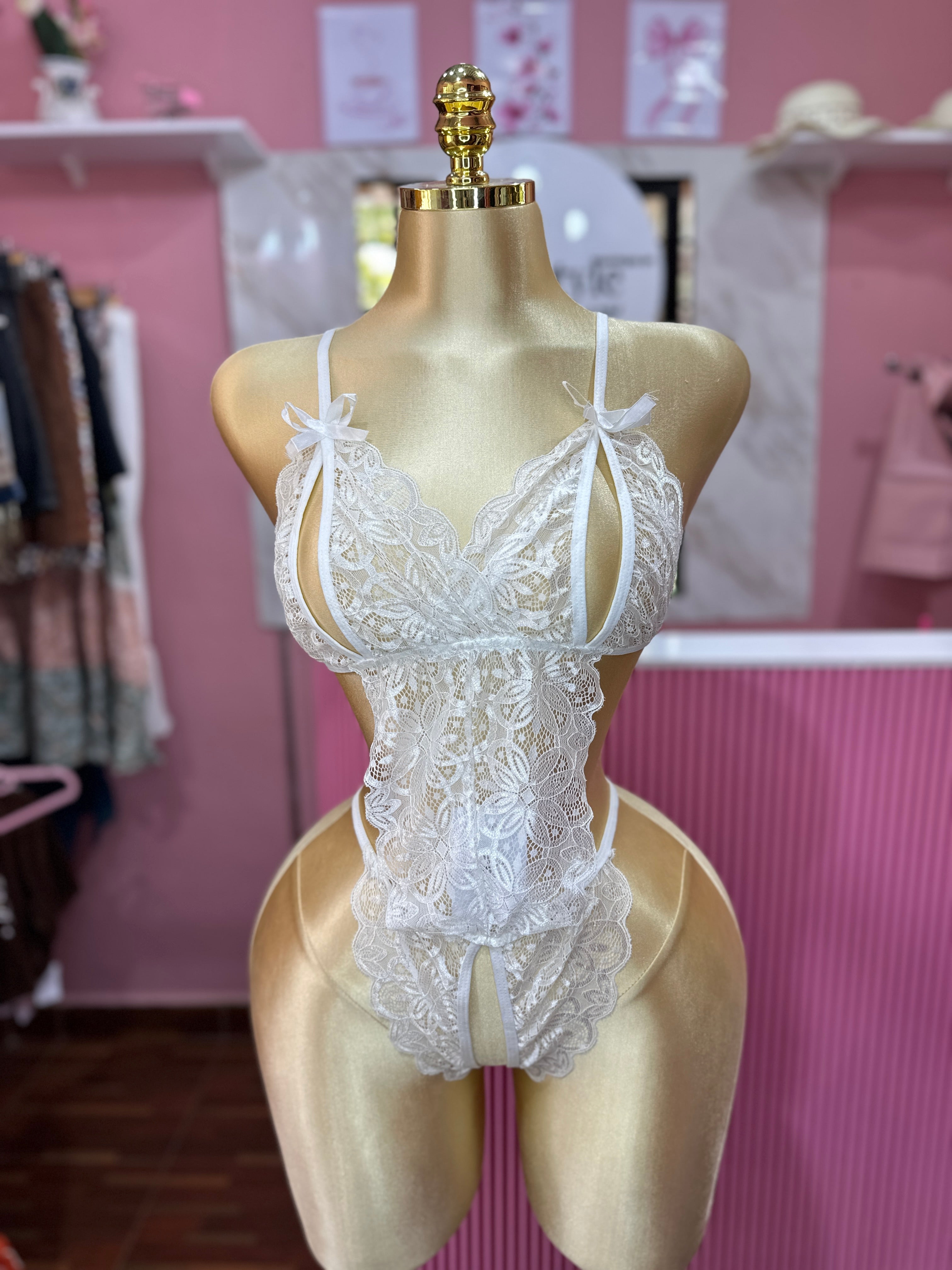 Body encaje blanco