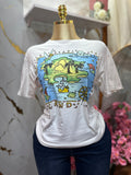 Camiseta blanca DISNEY de cuello redondo