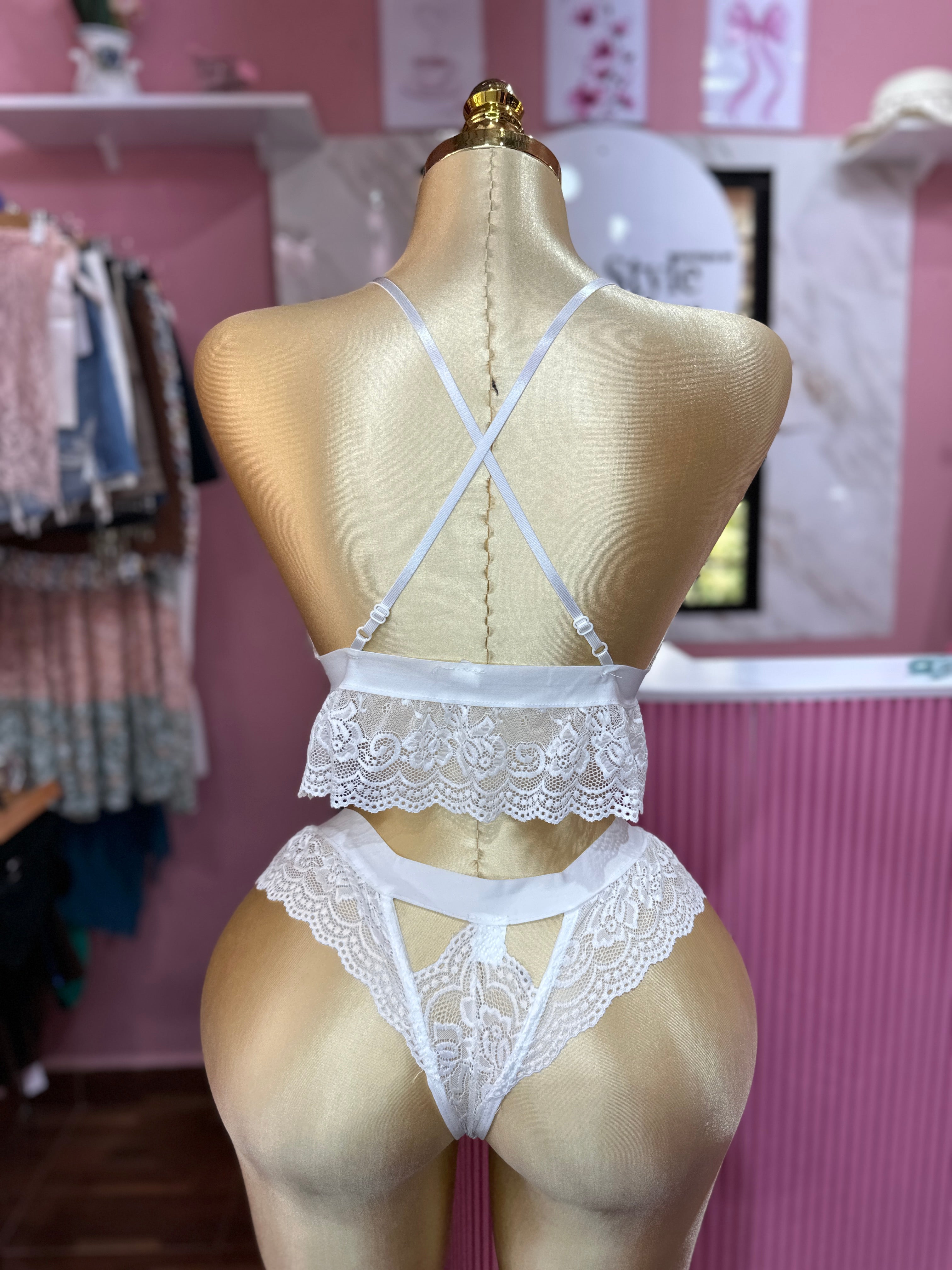 Conjunto Blanco de Encaje