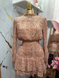Vestido corto manga larga