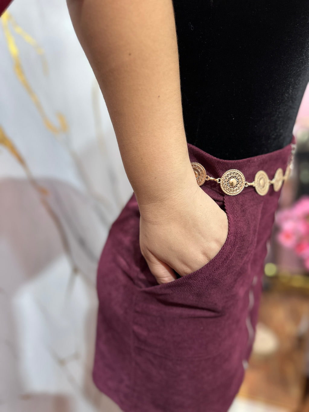 Mini falda con cremallera frontal