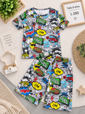 Conjunto para niño, camiseta y Calsoneta con estampado pop art