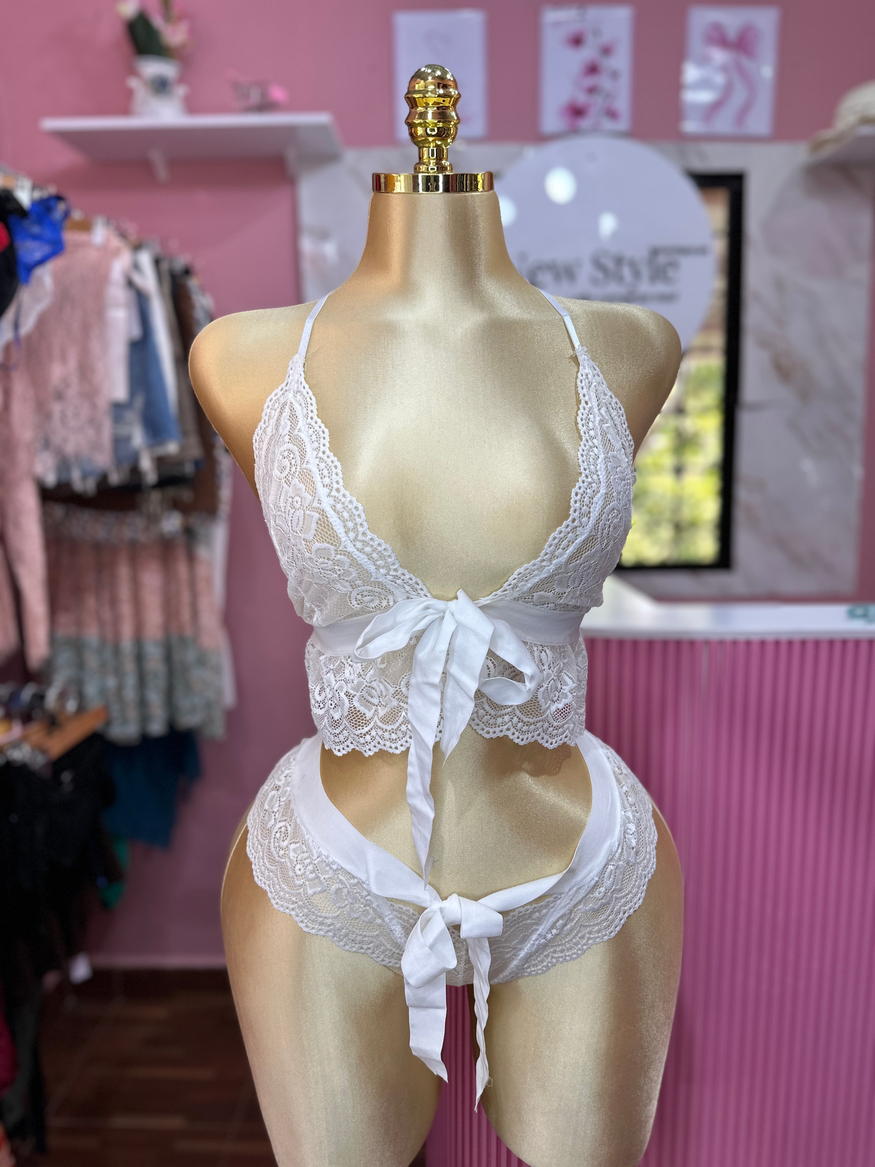 Conjunto Blanco de Encaje