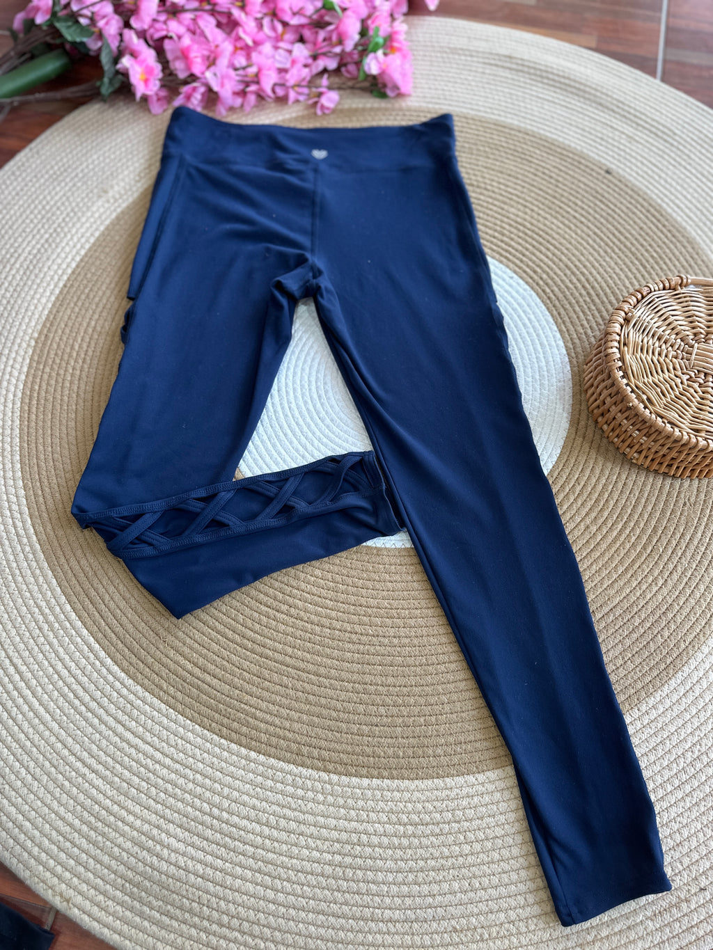 Leggings Azul con Detalle Trenzado