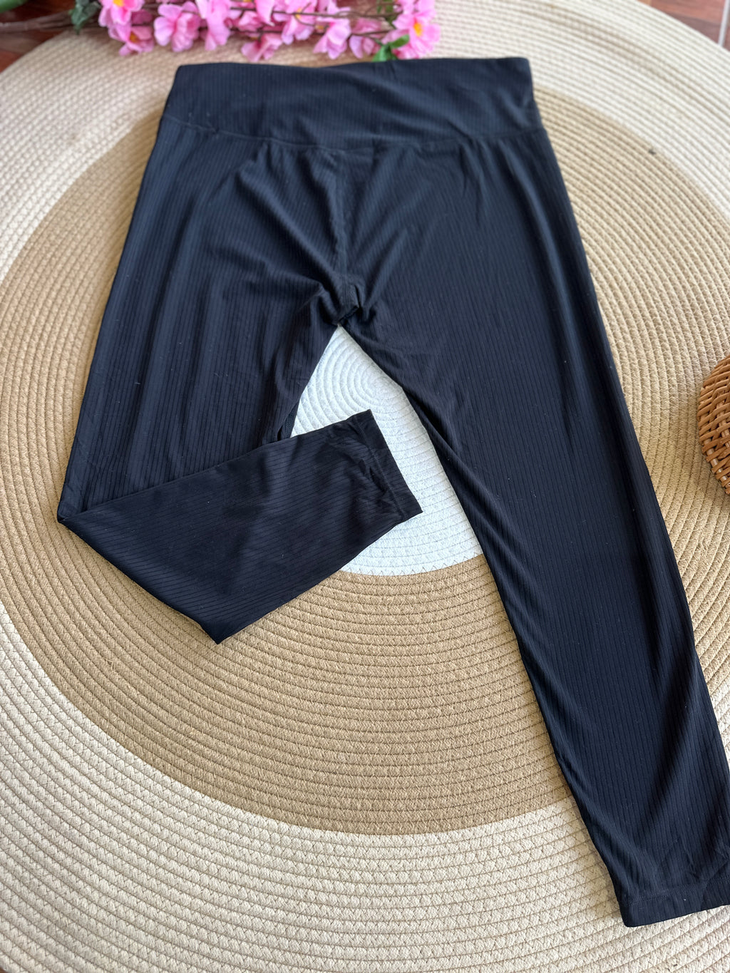 Leggings Negro con Textura Suave