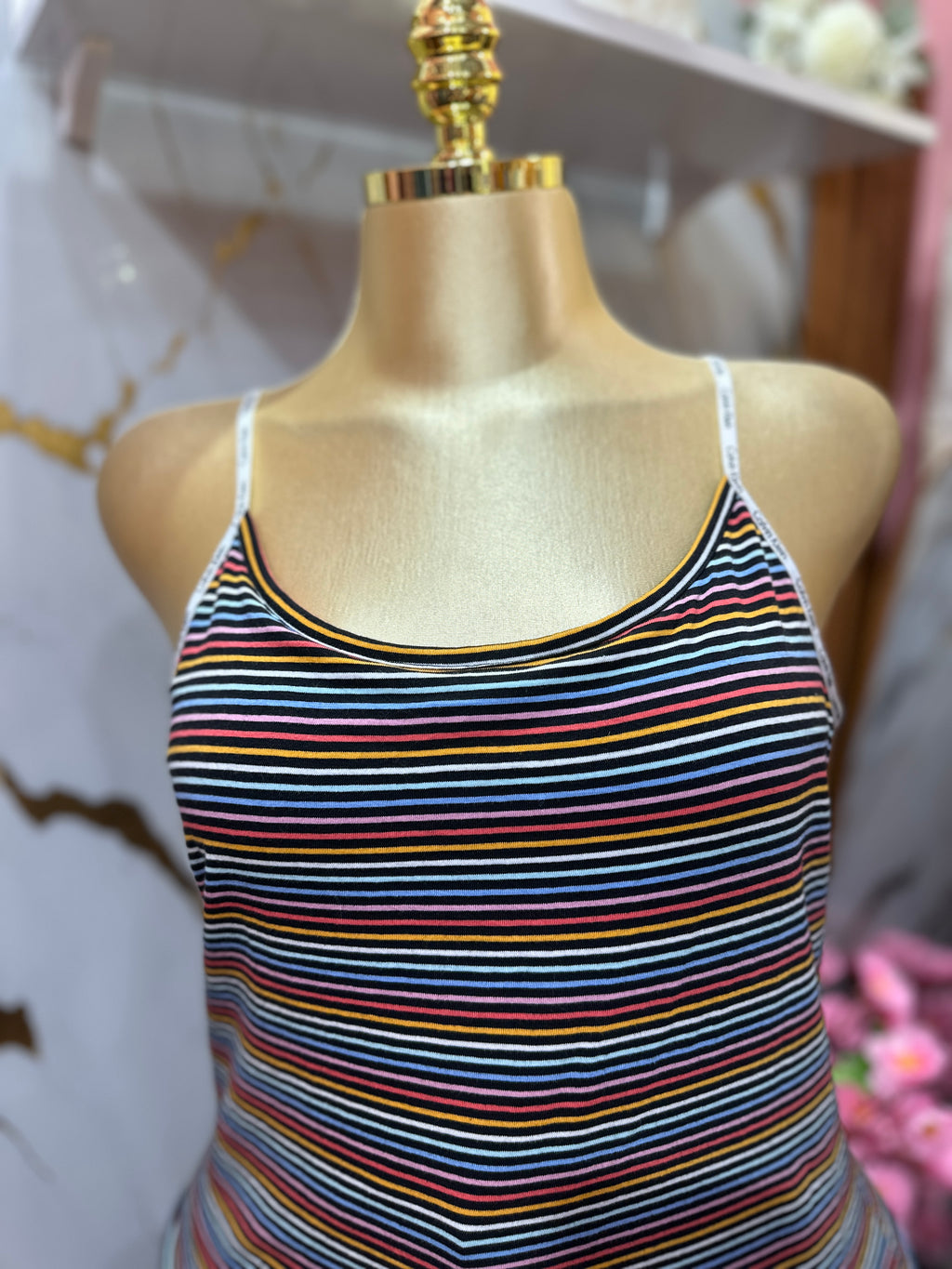 Camisa CALVIN KLEIN de tirantes con estampado de rayas multicolor