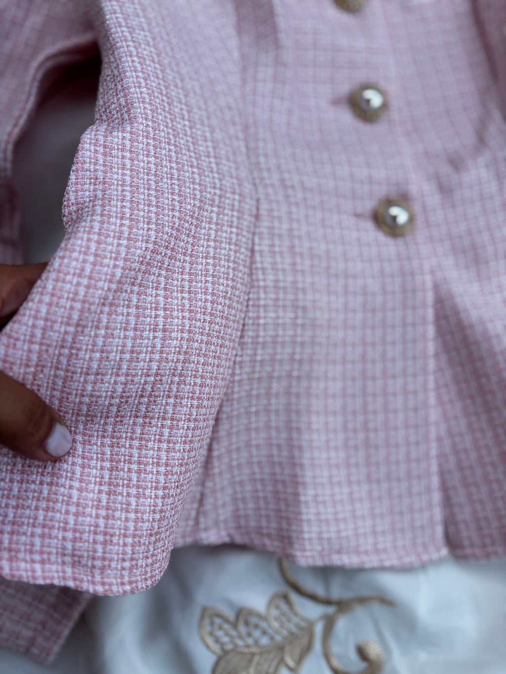 Blazer elegante rosa viejo