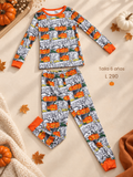 Conjunto de pijama para niño, camisa manga larga y pantalones con estampado de halloween