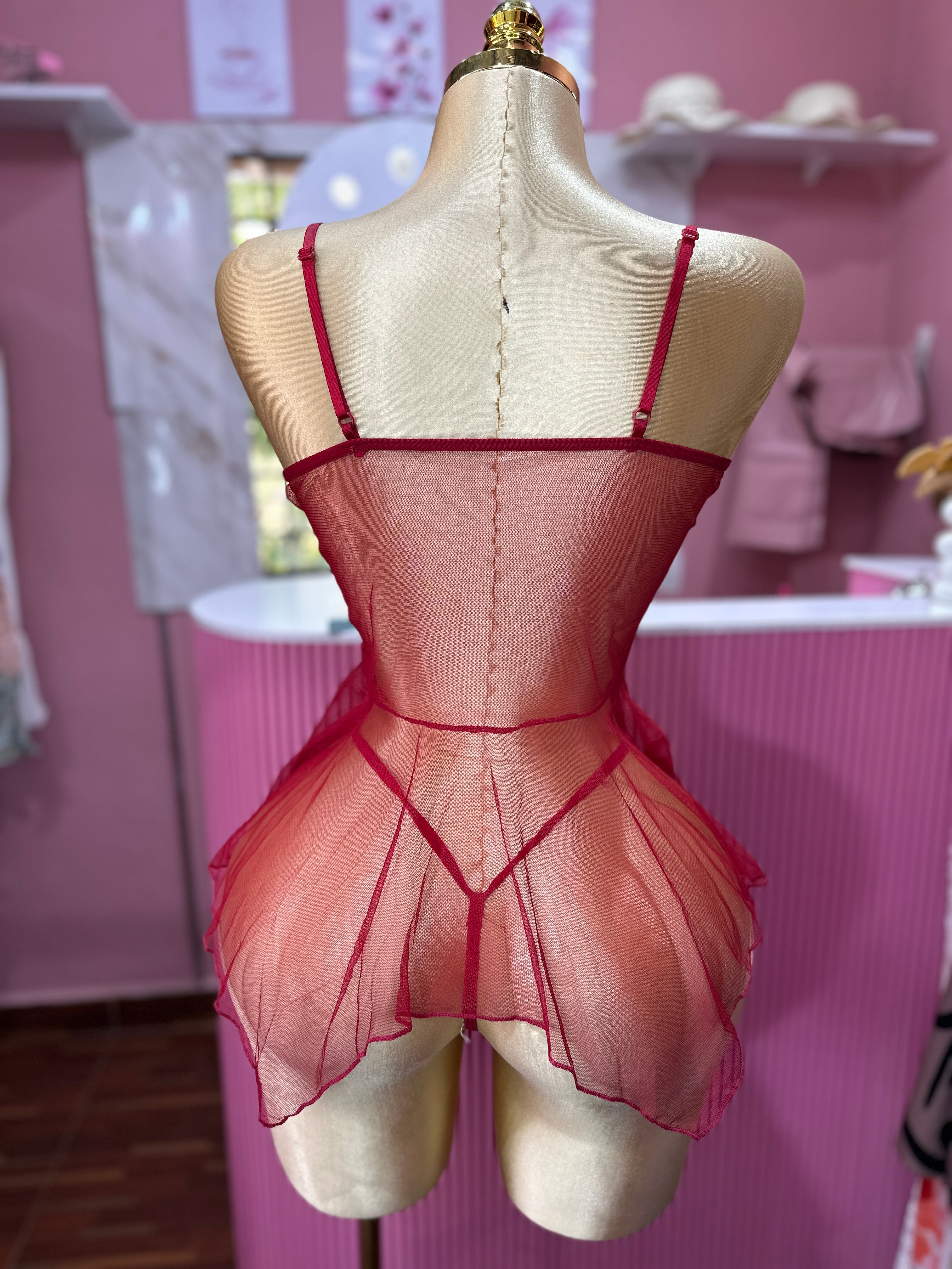 Conjunto lencería rojo