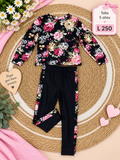 Conjunto para niña de dos piezas, sudadera y Leggings con estampado floral