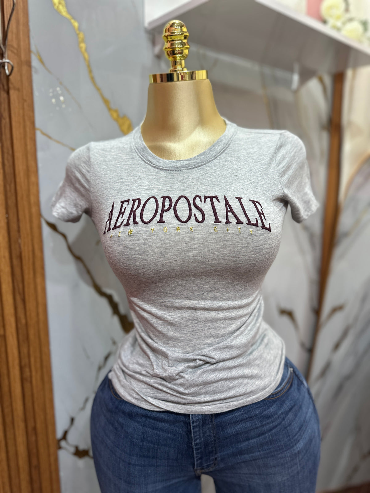 Camisa básica color gris de mangas cortas
