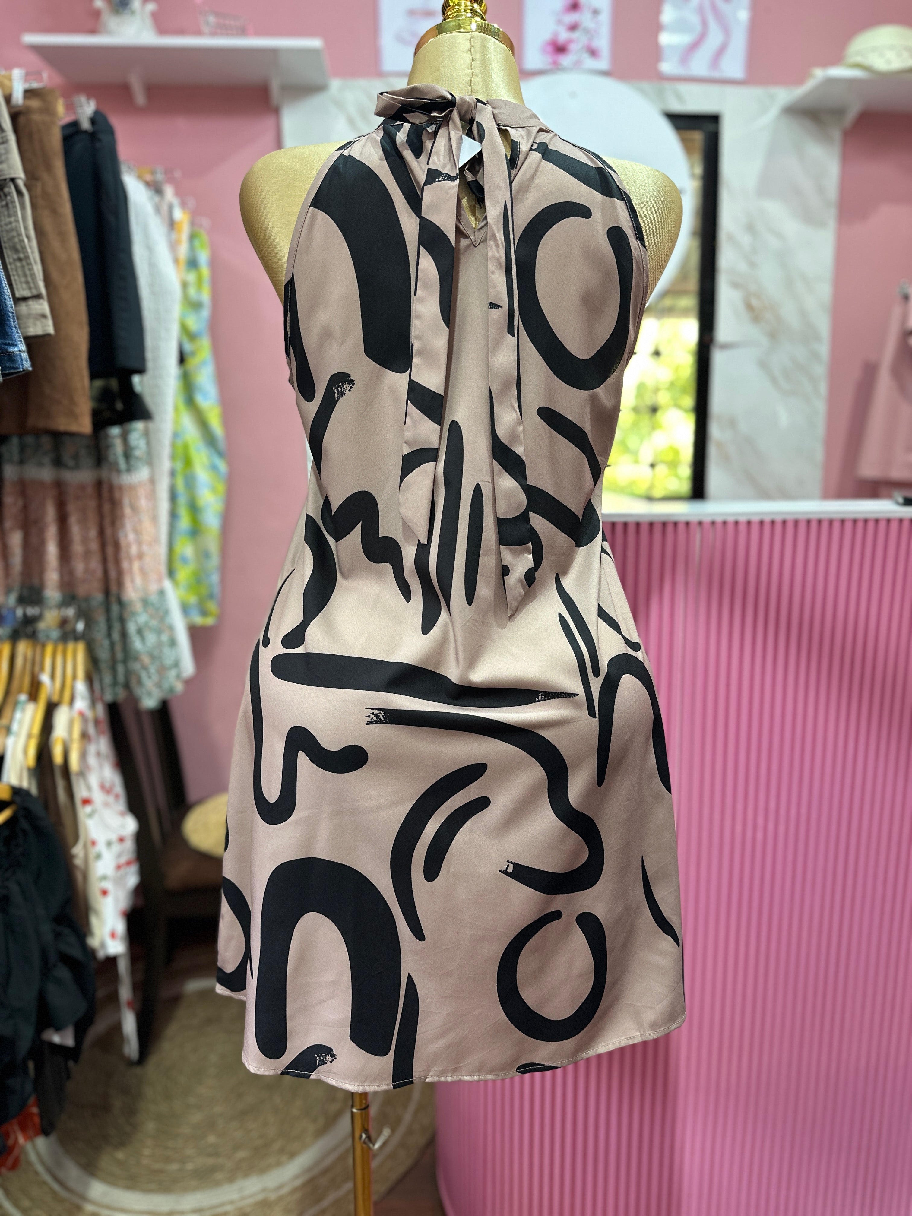 Vestido de Satin tipo Animal Print
