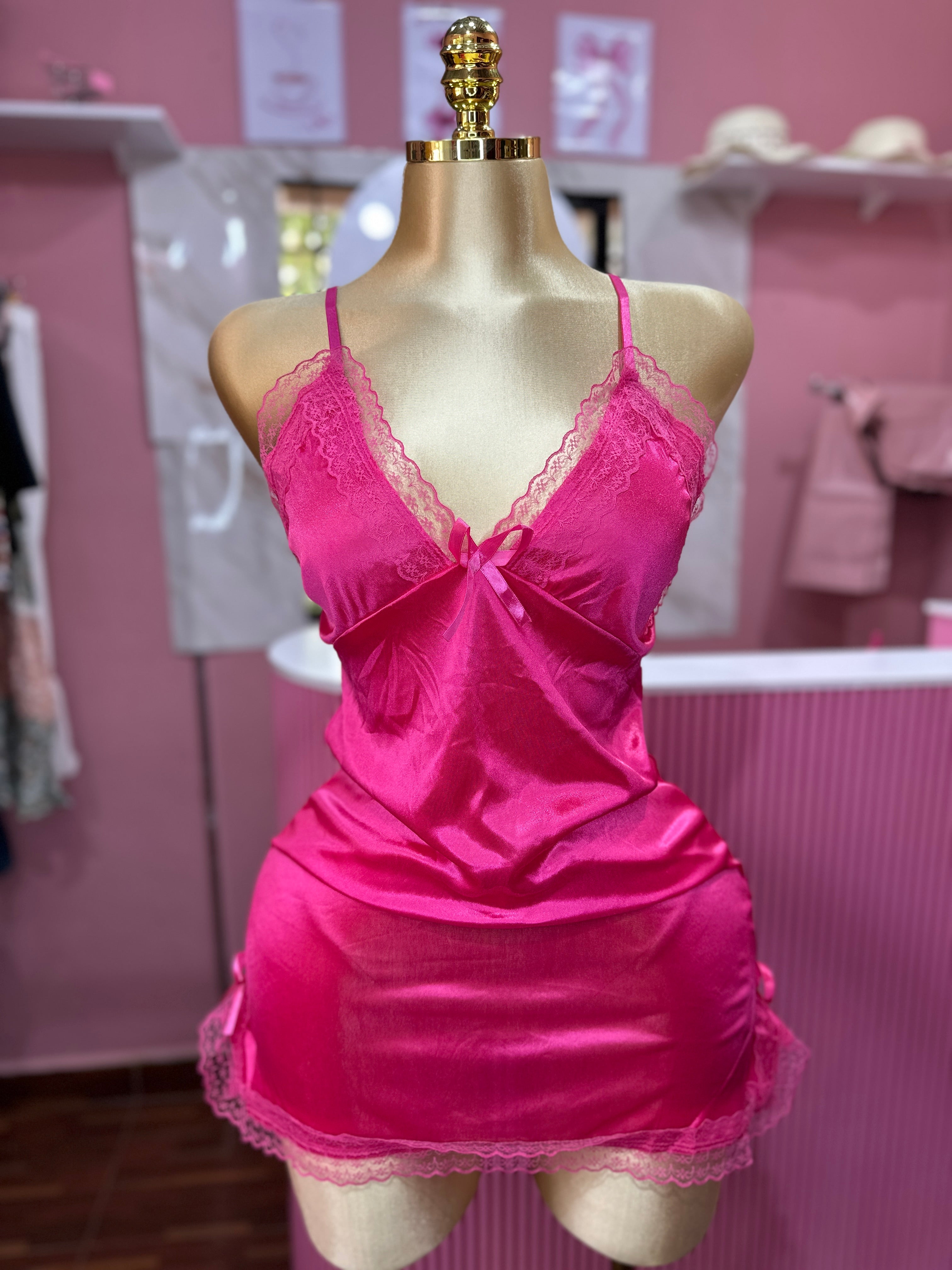 Camisón Satín Fucsia