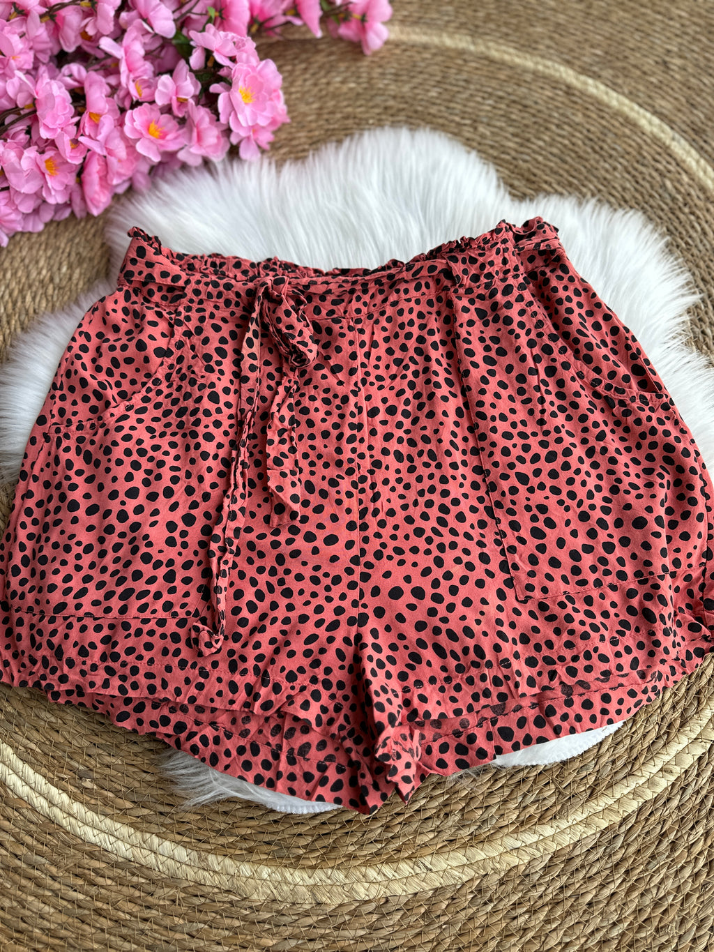 Short Fresco con Estampado y Cintura Alta Elástica tipo paperbag
