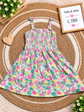Vestido para niña de tirantes  con hermoso estampado floral