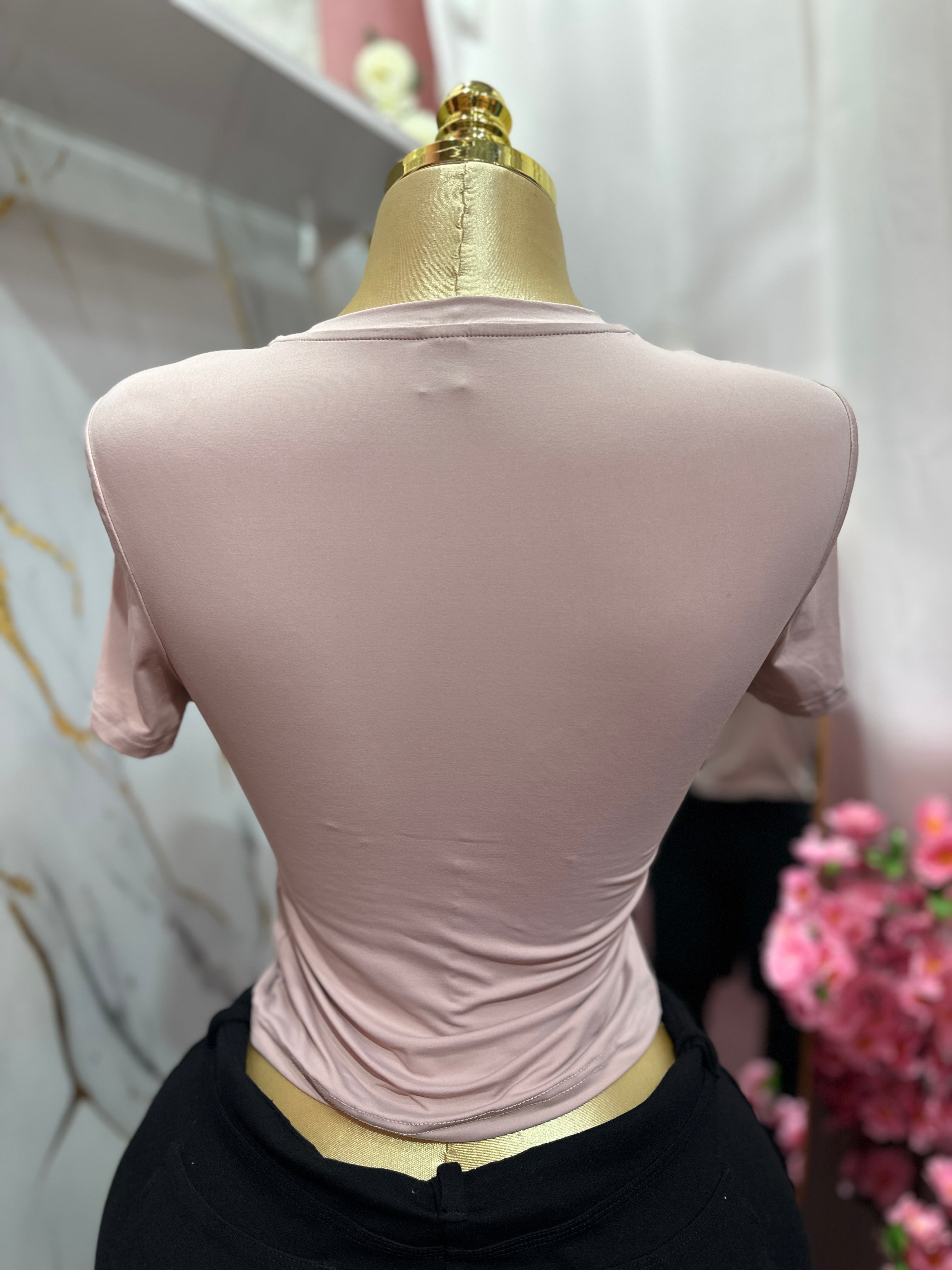 Camisa ajustada estilo básico manga corta