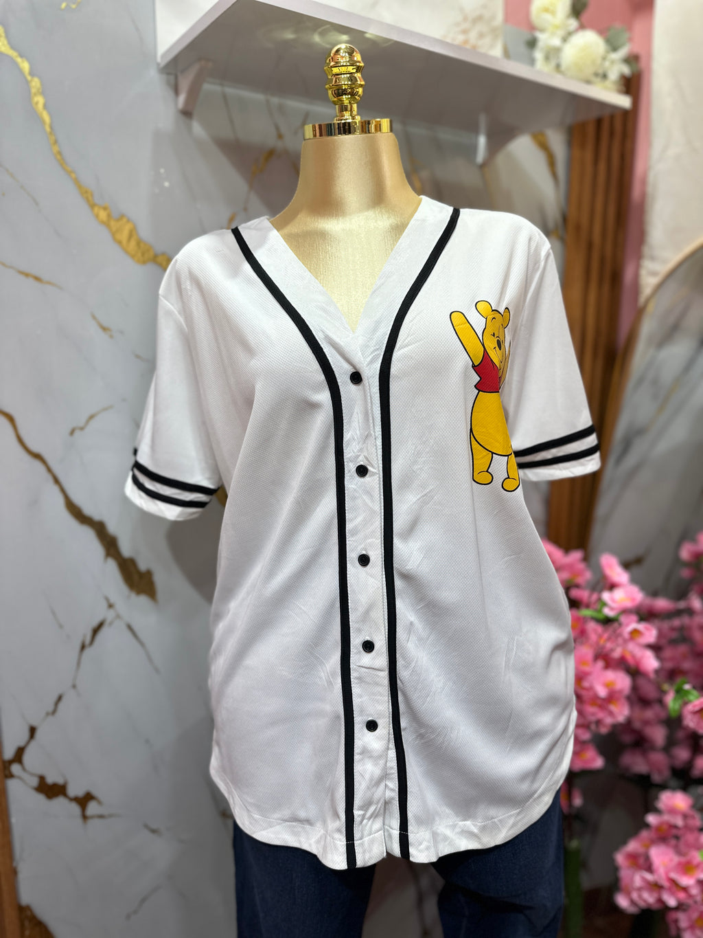 Camisa DISNEY tipo jersey de beisbol blanco