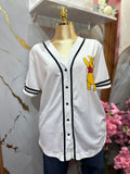 Camisa DISNEY tipo jersey de beisbol blanco