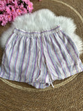 Short Rayado Con Cintura Elástica y Cordón