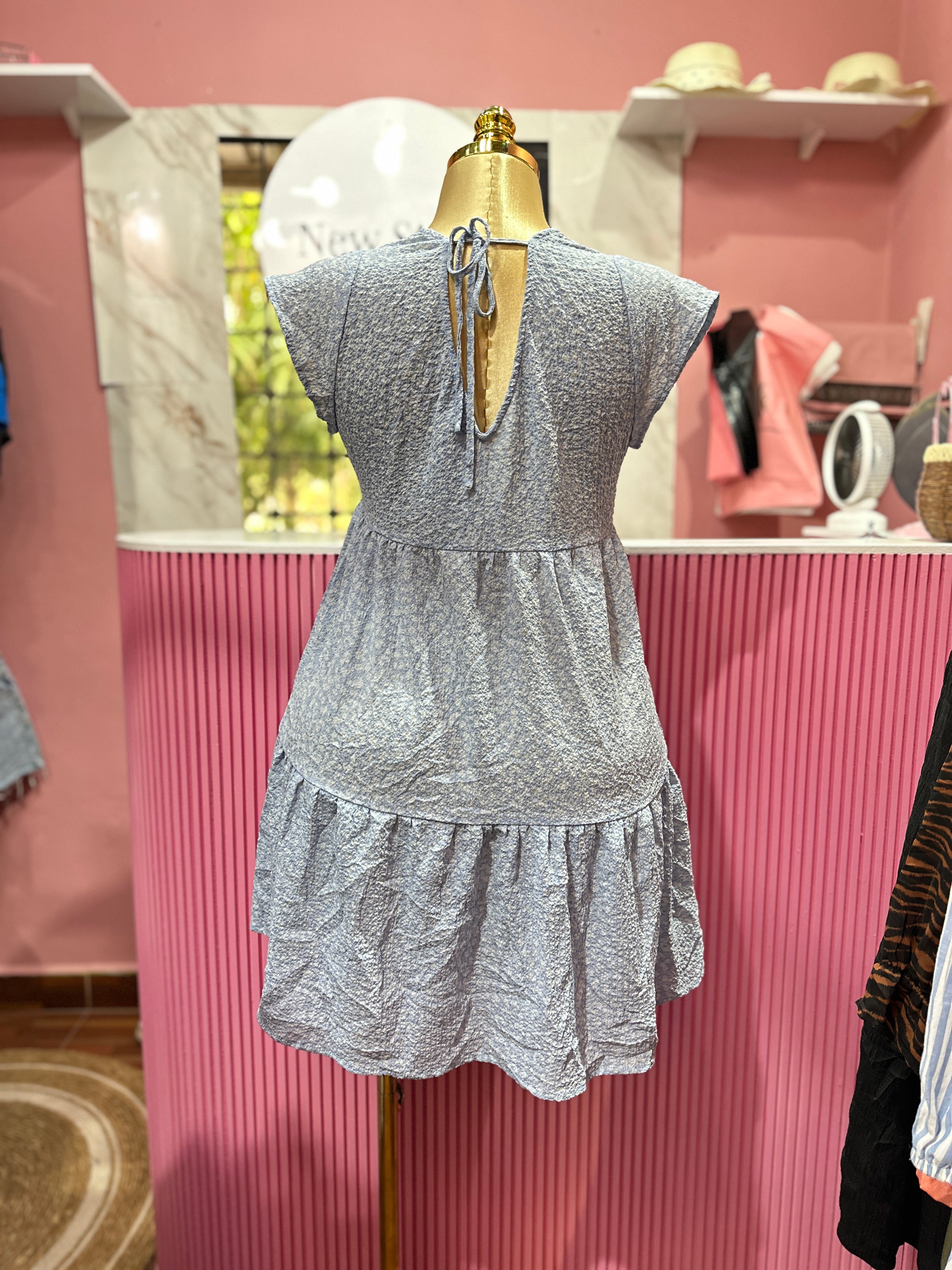 Vestido Casual Corto con cuello en V y Estampado