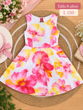 Vestido sin mangas para niña con alegre estampado floral