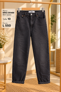 Mom Jean oscuro MNG DENIM con efecto deslavado