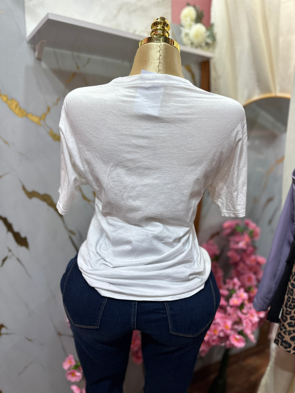 Camiseta blanca DISNEY de cuello redondo