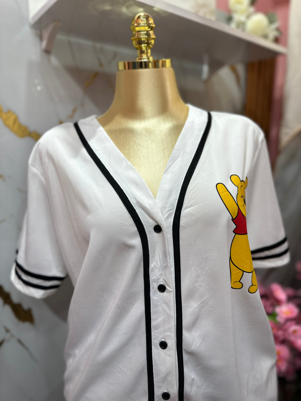 Camisa DISNEY tipo jersey de beisbol blanco