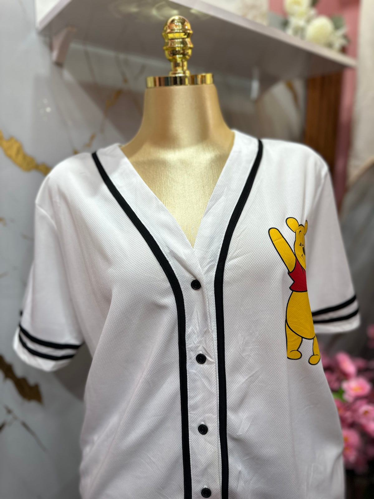Camisa DISNEY tipo jersey de beisbol blanco