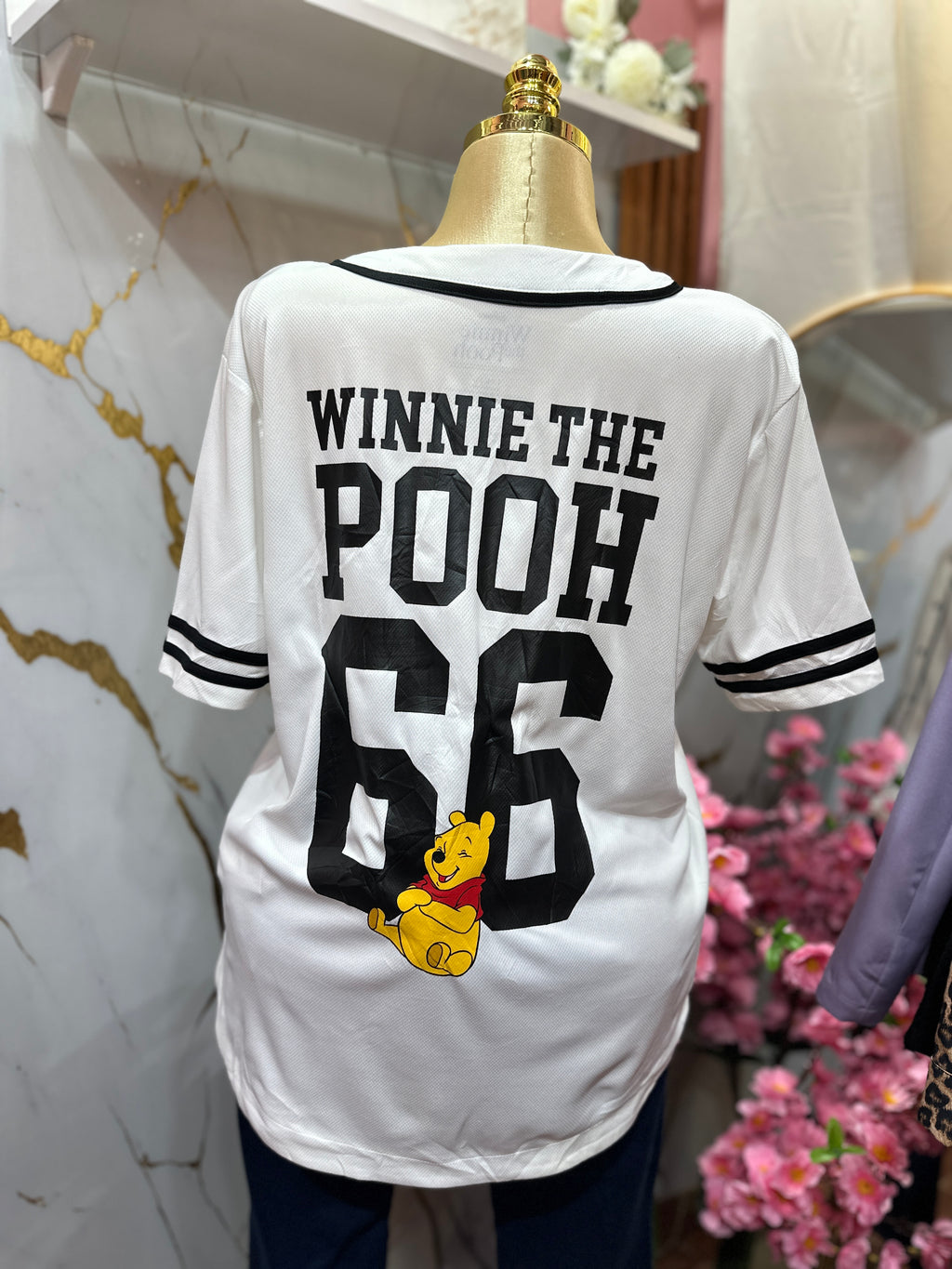 Camisa DISNEY tipo jersey de beisbol blanco
