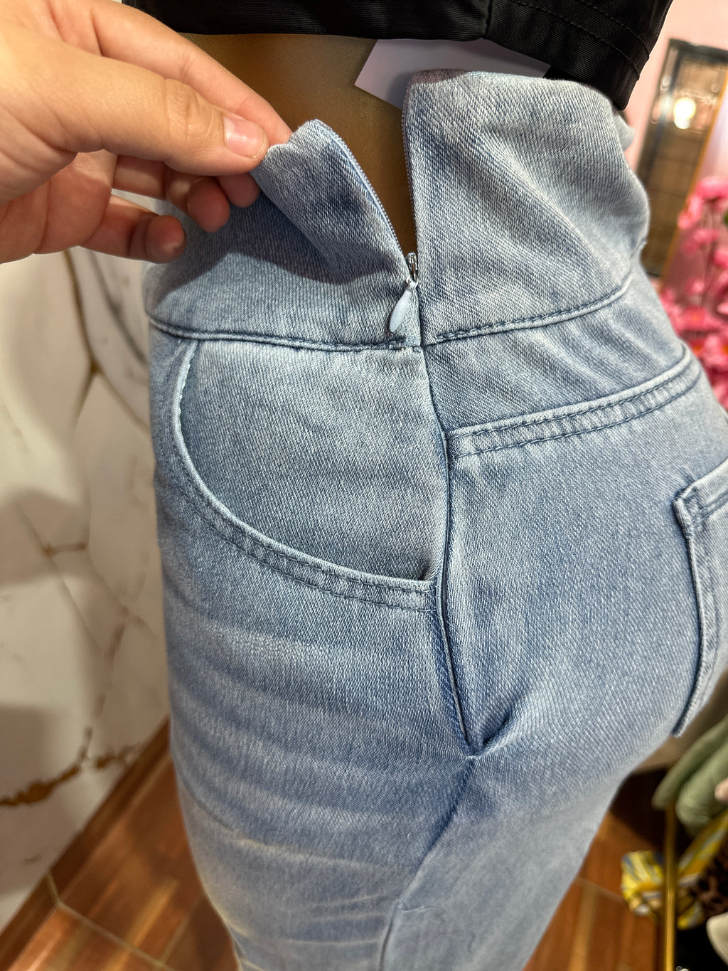 Pantaloneta estilo Jean azul claro
