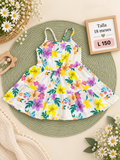 Vestido para bebé de tirantes con un alegre estampado floral