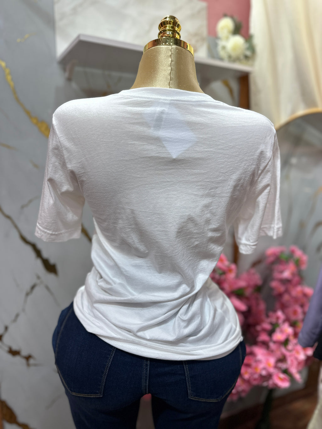 Camiseta blanca CANVAS con estampado de la gatita Marie