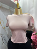 Camisa ajustada estilo básico manga corta