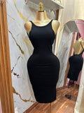 Vestido largo POPULAR 21 color negro con escote en la espalda