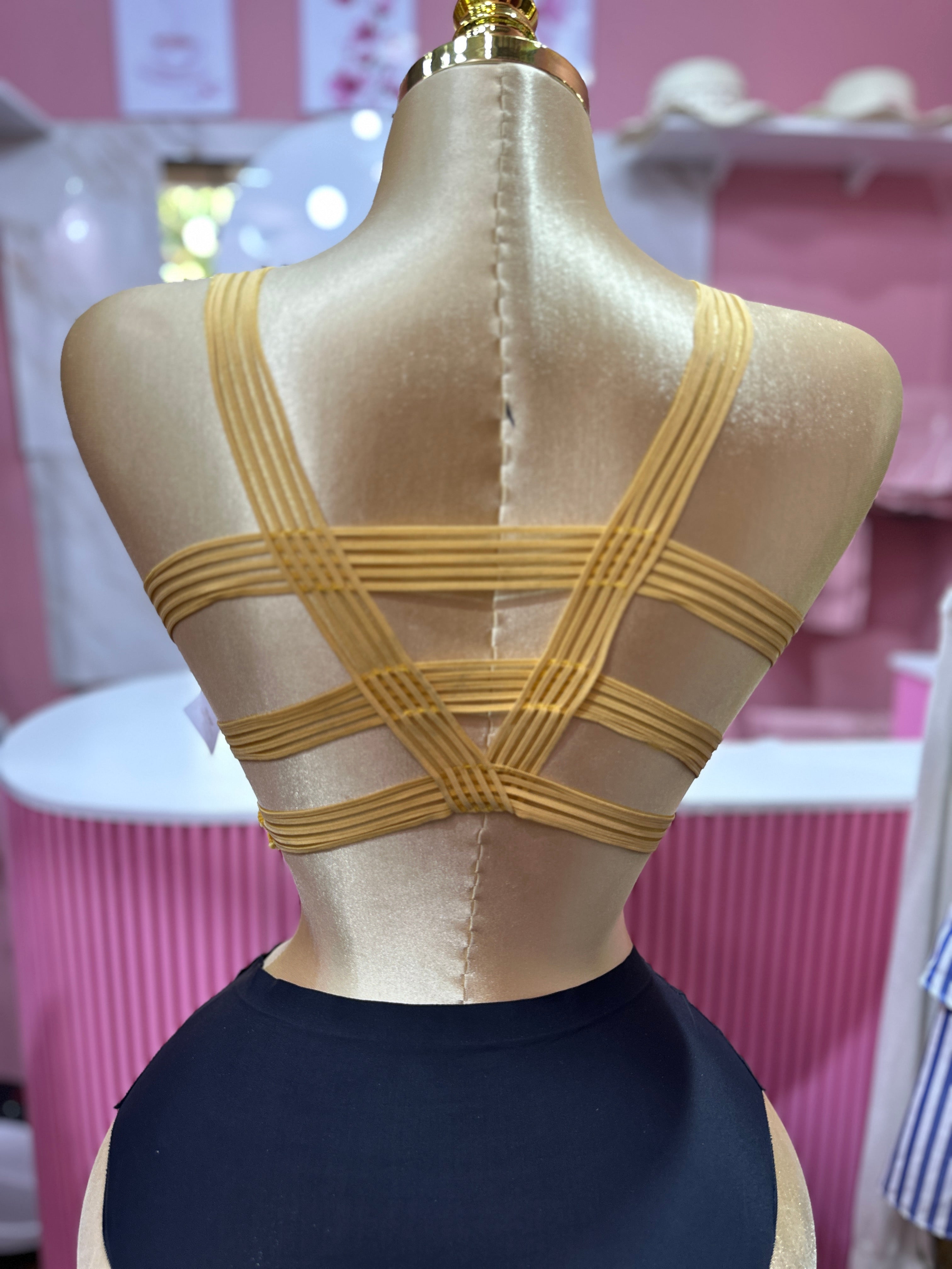 Brasier de Encaje Floral Amarillo