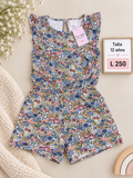 Enterizo sin mangas para niña con un estampado floral multicolor