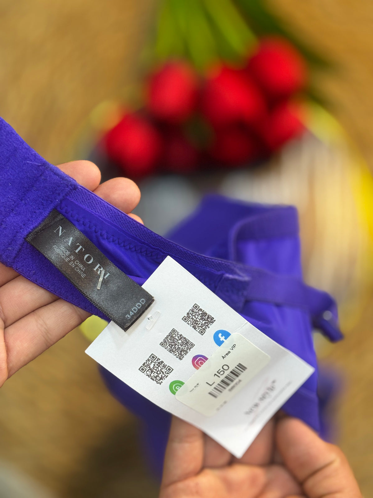 Brasier azul/violeta con varilla fina