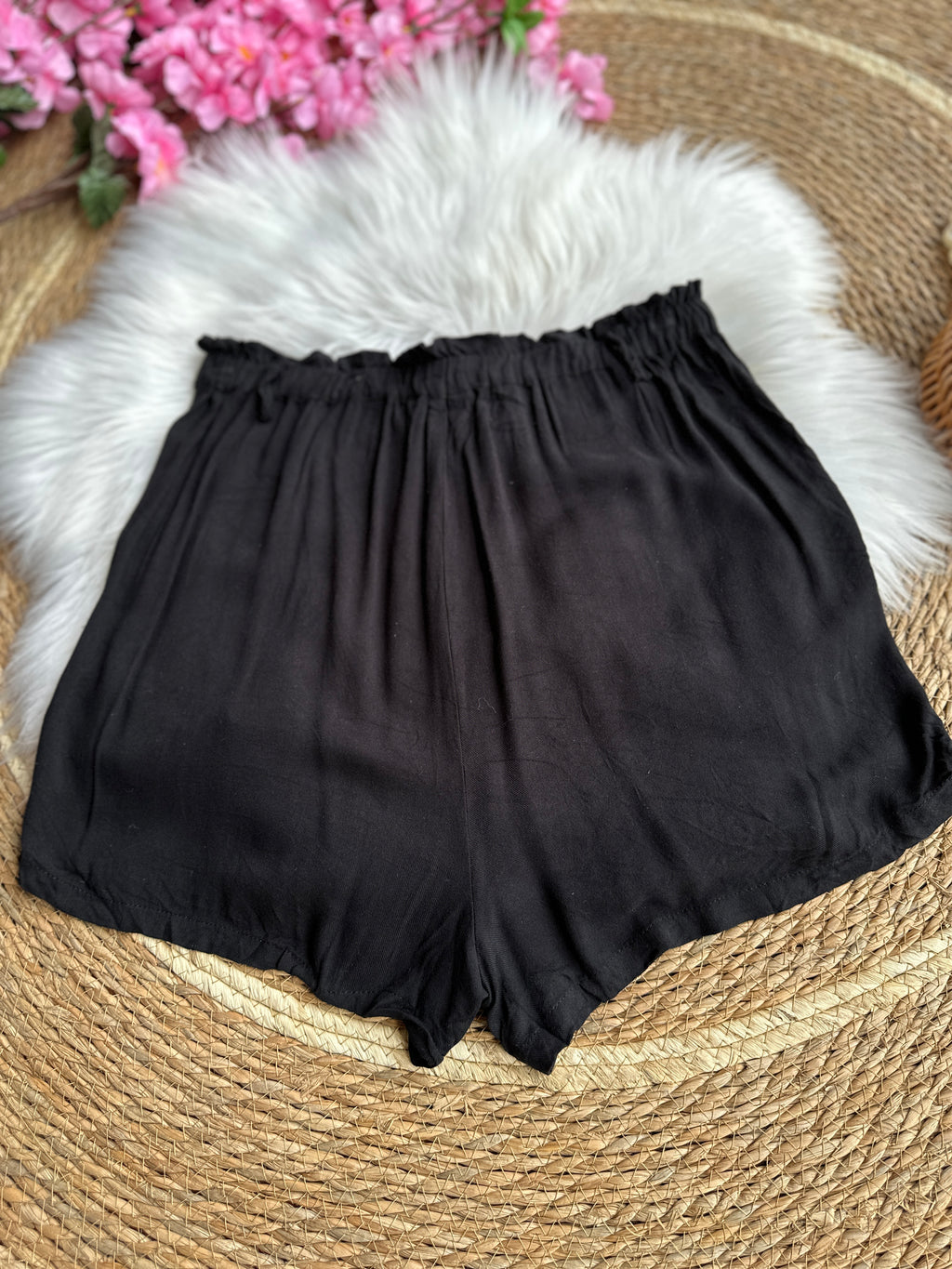 Short Negro Casual  Tiro Alto