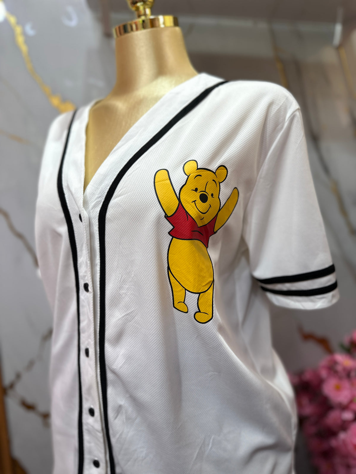 Camisa DISNEY tipo jersey de beisbol blanco